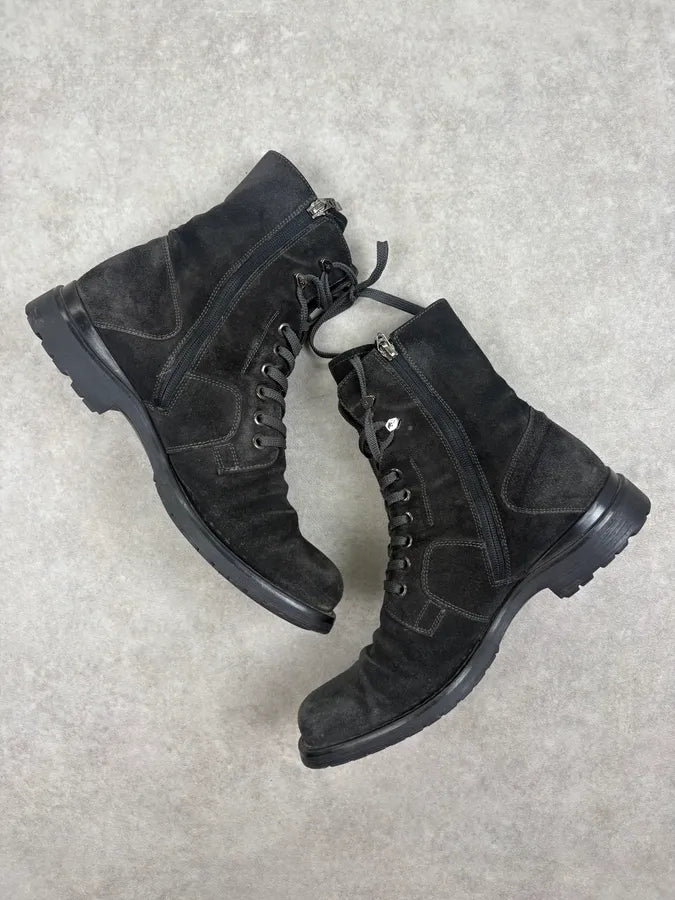 Cesare Paciotti Black Suede Lace-Up Boots gTZlsxh 5