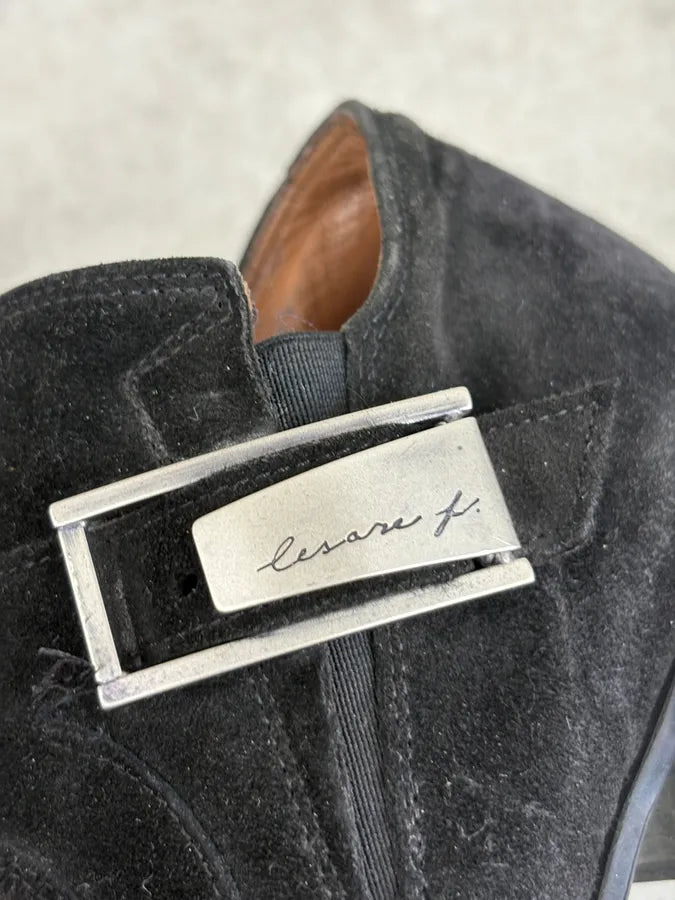 Cesare Paciotti Black Suede Loafer Boots DltlHnu 9