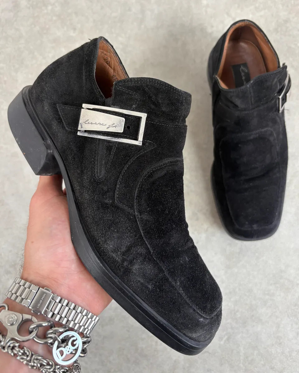 Cesare Paciotti Black Suede Loafer Boots DltlHnu 0