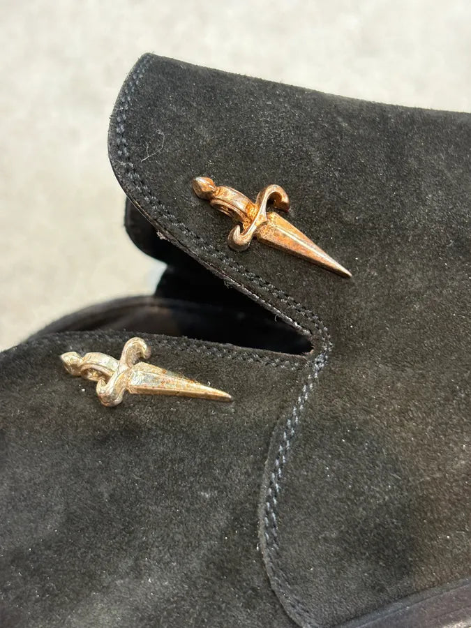 Cesare Paciotti Black Suede Leather Dagger Boots rdeMiOe 4