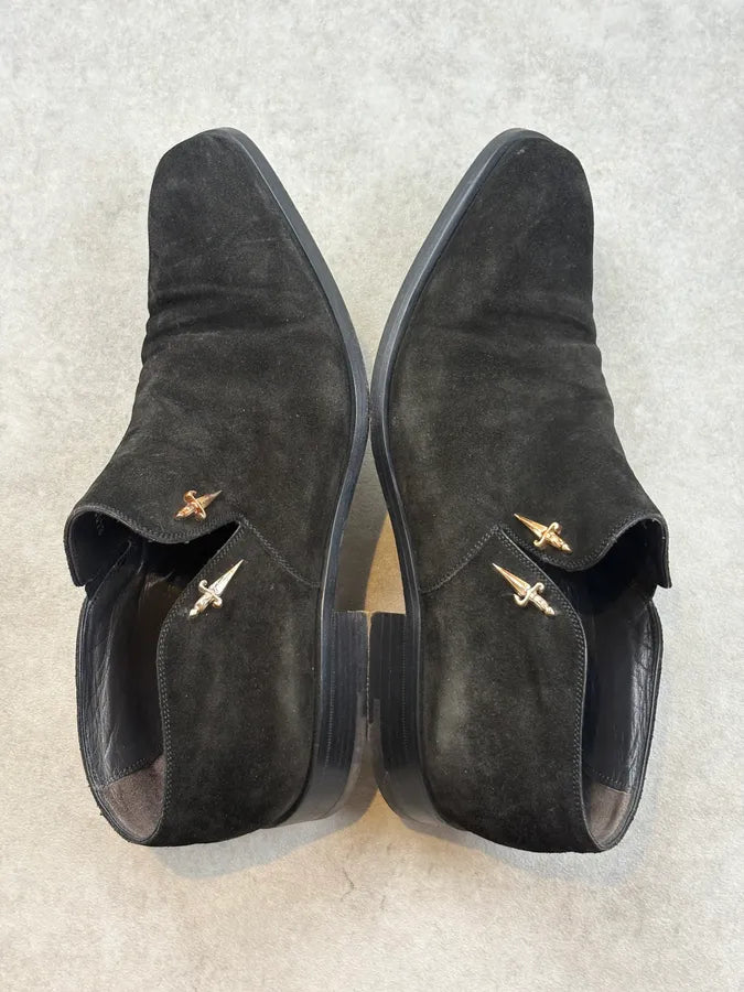 Cesare Paciotti Black Suede Leather Dagger Boots rdeMiOe 2