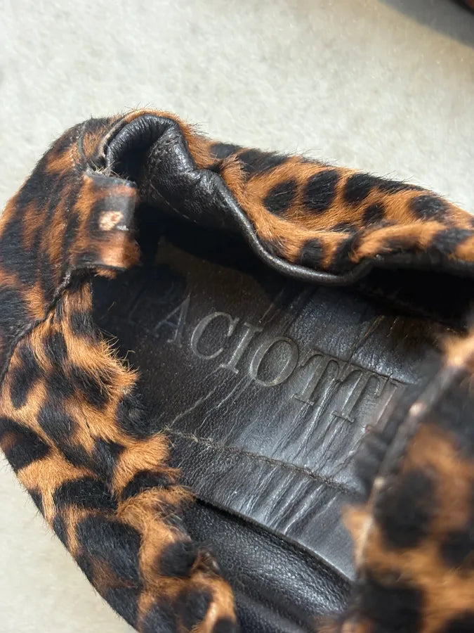 Cesare Paciotti Brown Calf Hair Leopard Curved Loafers sPUzoef 7