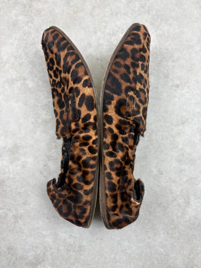 Cesare Paciotti Brown Calf Hair Leopard Curved Loafers sPUzoef 3