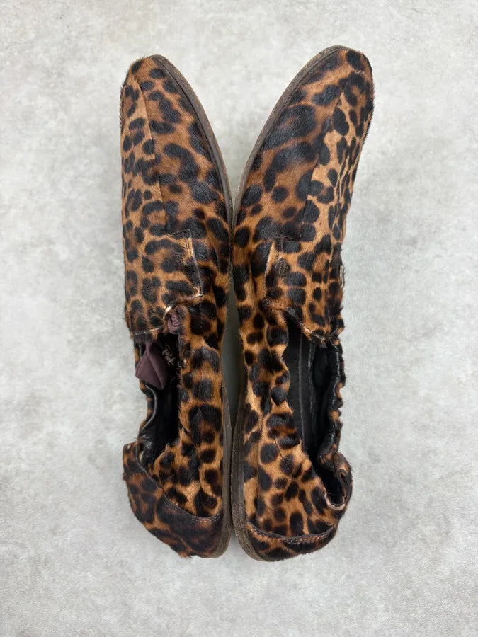 Cesare Paciotti Brown Calf Hair Leopard Curved Loafers sPUzoef 4