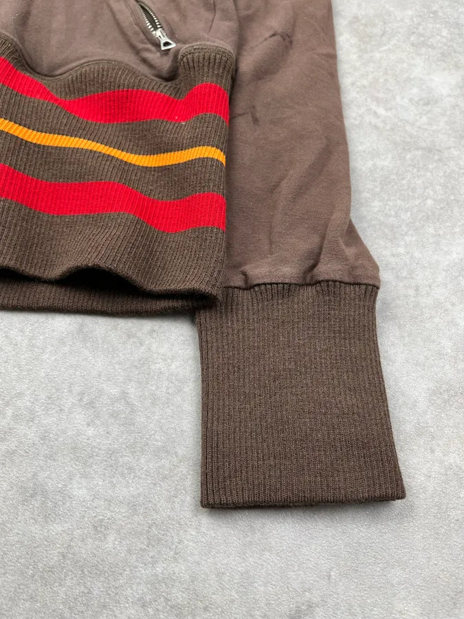 Cesare Paciotti Brown Fur Striped Zip-up Hoodie uxsyxzT 7