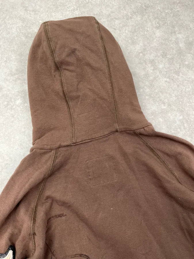 Cesare Paciotti Brown Fur Striped Zip-up Hoodie uxsyxzT 6