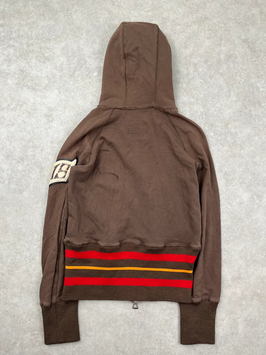 Cesare Paciotti Brown Fur Striped Zip-up Hoodie uxsyxzT 1