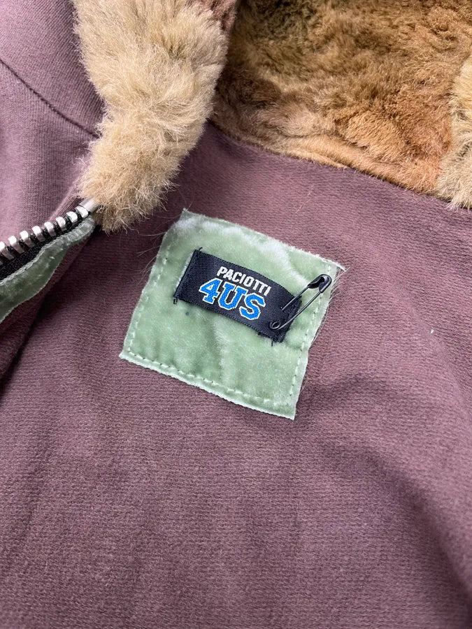 Cesare Paciotti Brown Fur Striped Zip-up Hoodie uxsyxzT 9