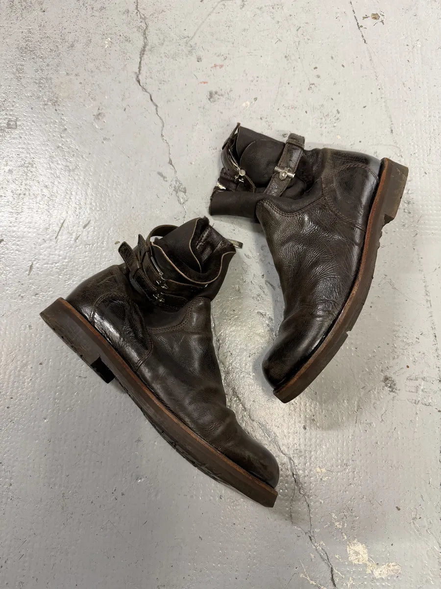 Cesare Paciotti Brown Leather Ankle Buckle Boots KYIdlAi 2