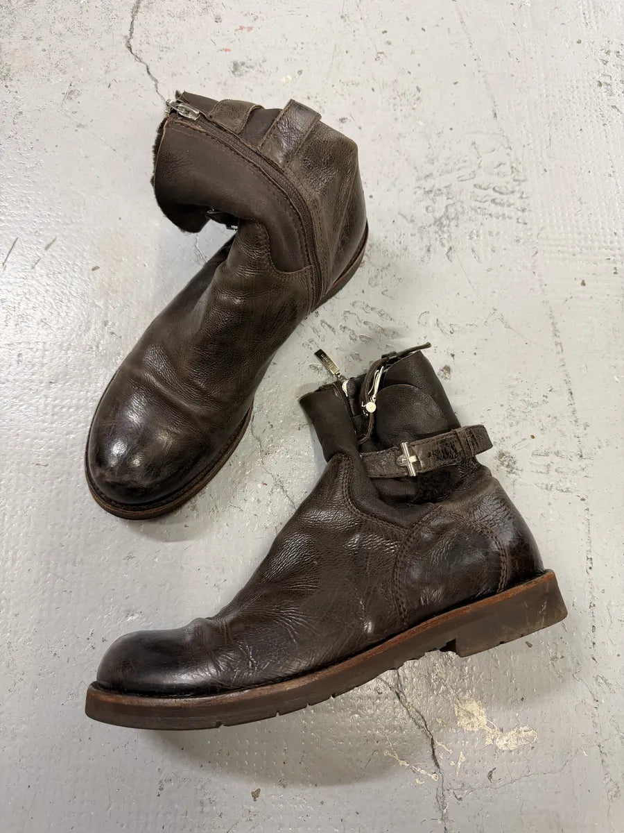 Cesare Paciotti Brown Leather Ankle Buckle Boots KYIdlAi 3