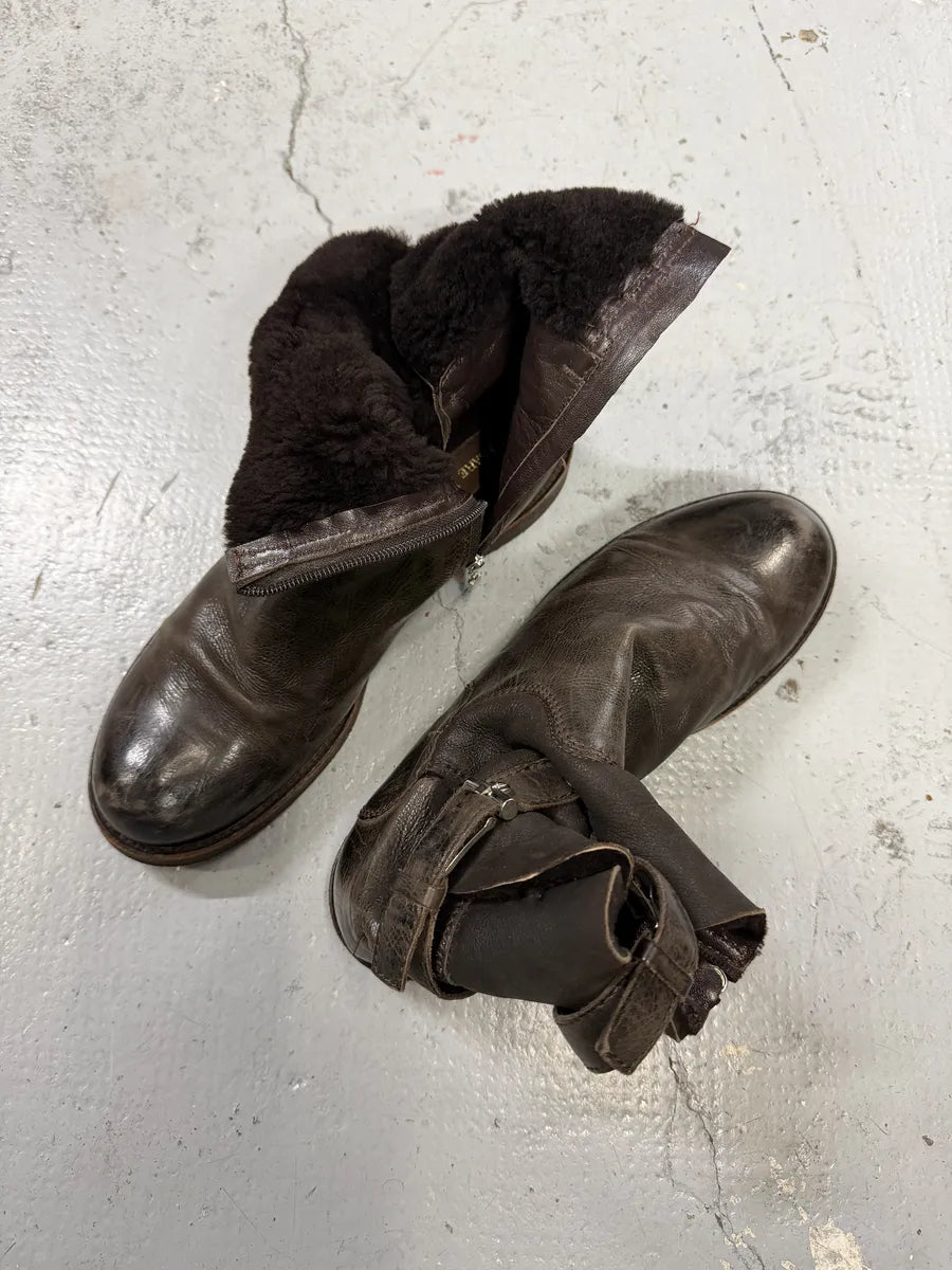 Cesare Paciotti Brown Leather Ankle Buckle Boots KYIdlAi 4