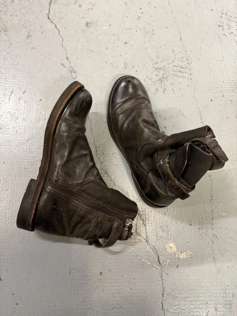 Cesare Paciotti Brown Leather Ankle Buckle Boots KYIdlAi 7