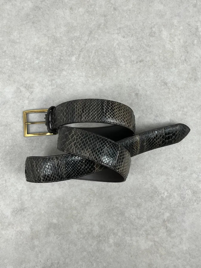 Cesare Paciotti Brown Leather Python Embossed Belt BLJAHbC 1