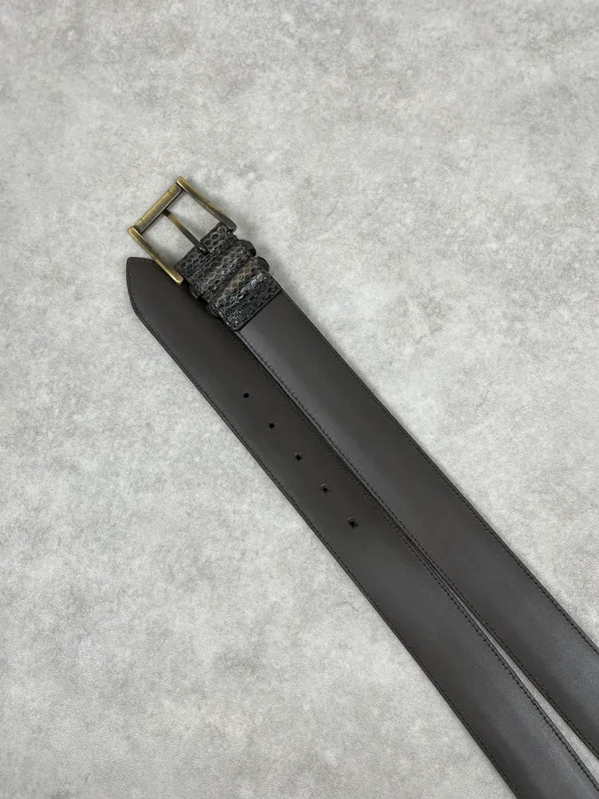 Cesare Paciotti Brown Leather Python Embossed Belt BLJAHbC 2