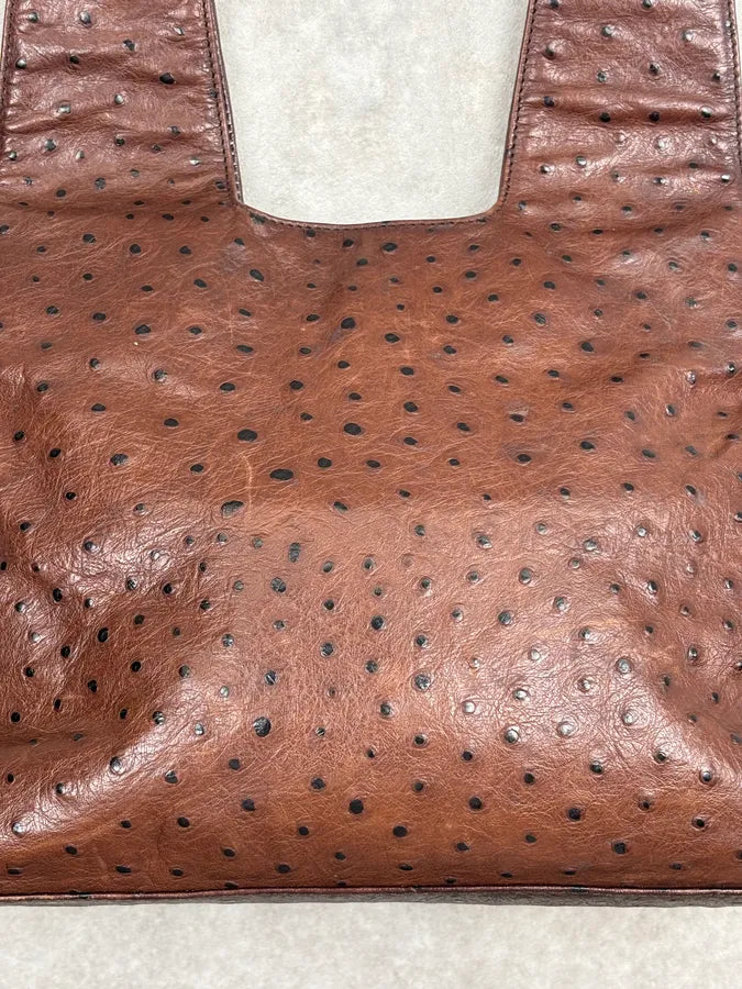 Cesare Paciotti Brown Ostrich Leather Handle Bag gAxhaxp 4