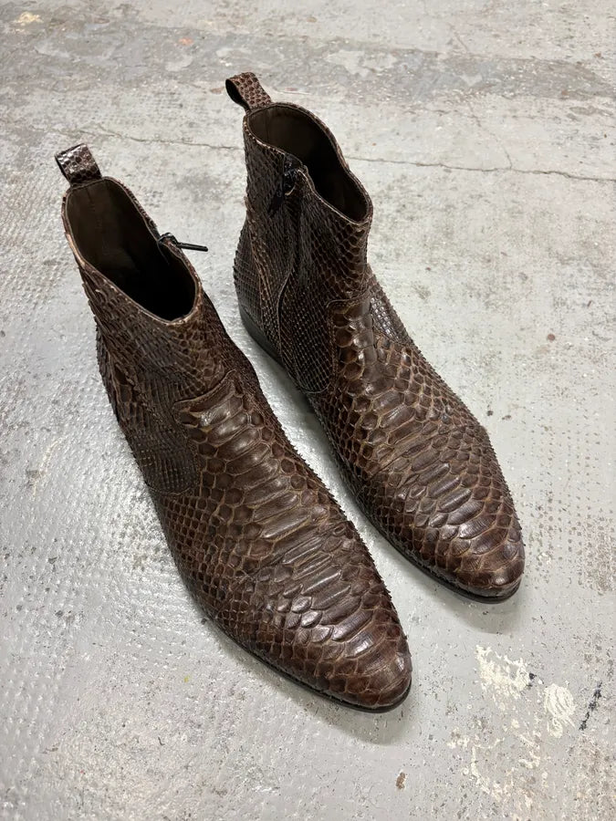 Cesare Paciotti Brown Python Leather Boots jlsSesI 3