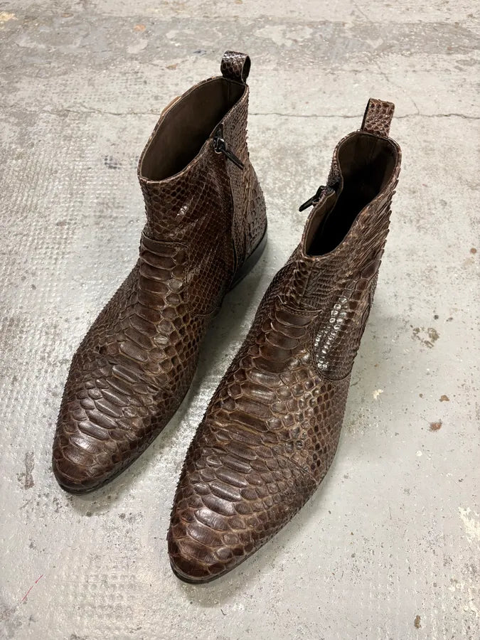 Cesare Paciotti Brown Python Leather Boots jlsSesI 2