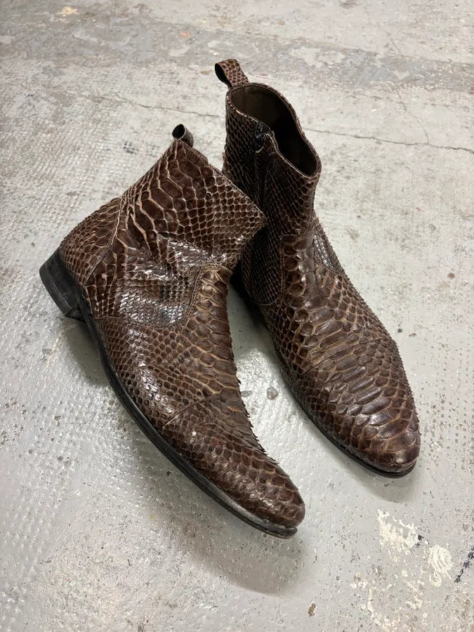 Cesare Paciotti Brown Python Leather Boots jlsSesI 4