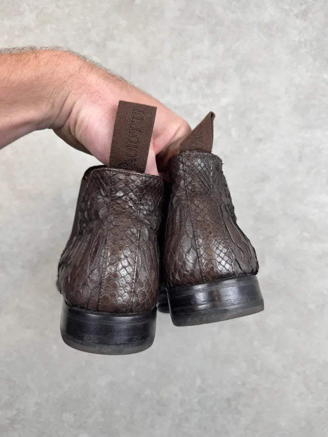 Cesare Paciotti Brown Python Leather Chelsea Boots HcNoNQb 5