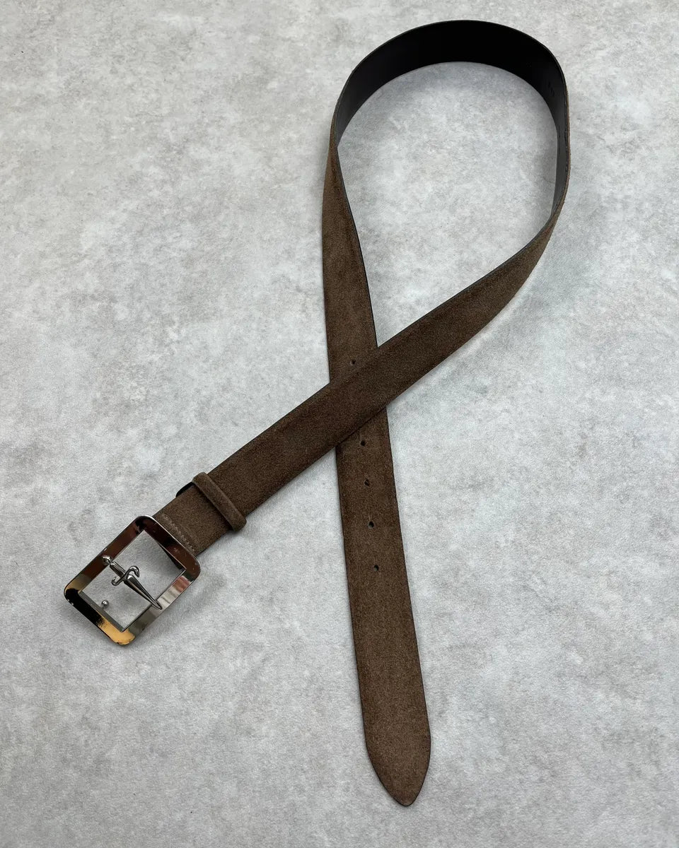 Cesare Paciotti Brown Suede Sword Buckle Belt ohuNlkF 1