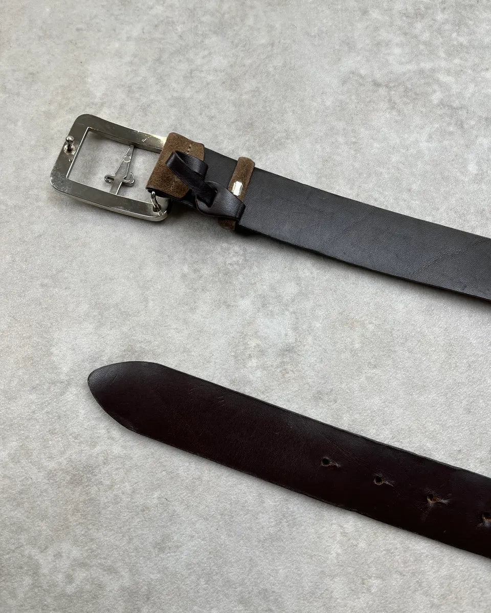 Cesare Paciotti Brown Suede Sword Buckle Belt ohuNlkF 5