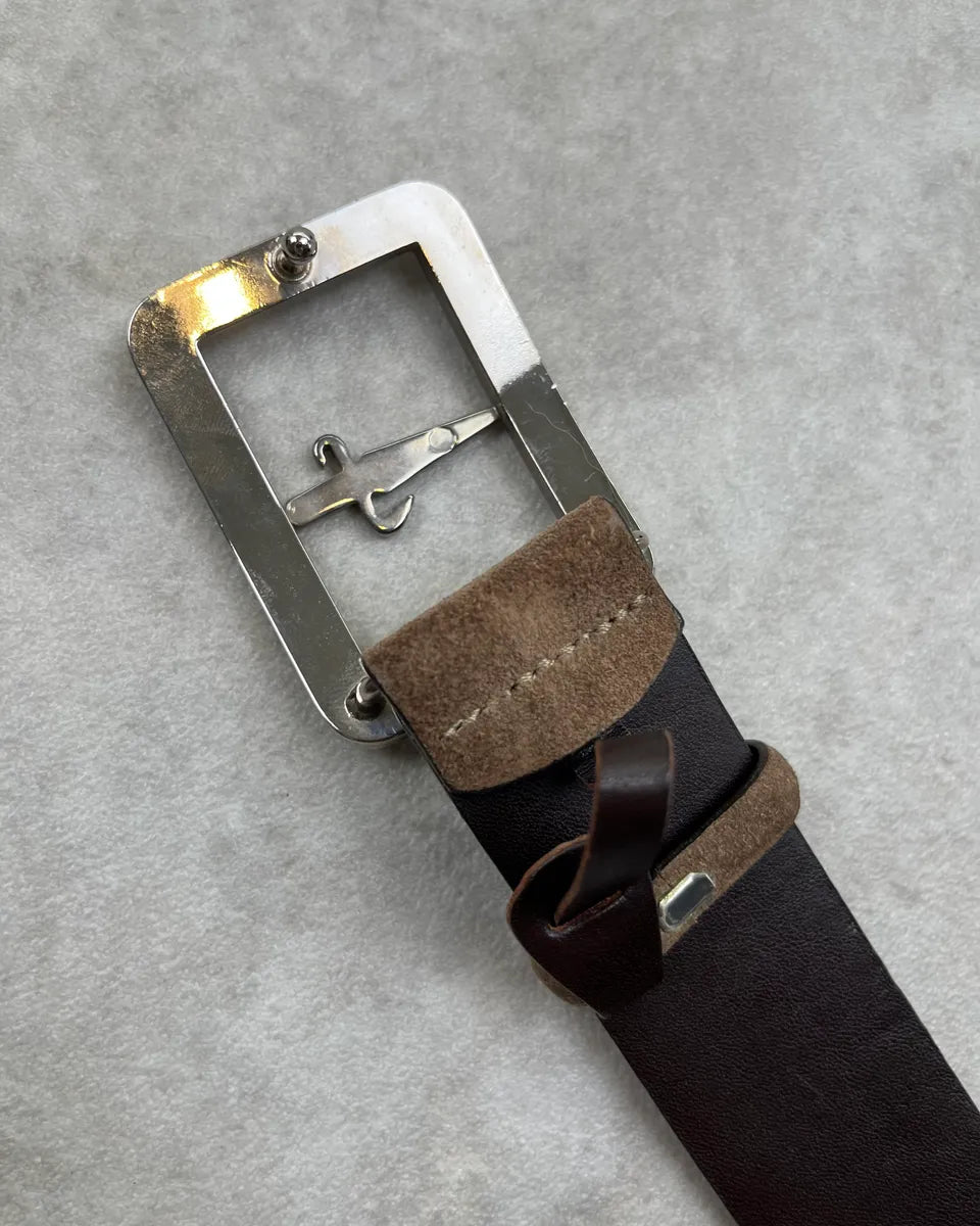 Cesare Paciotti Brown Suede Sword Buckle Belt ohuNlkF 6