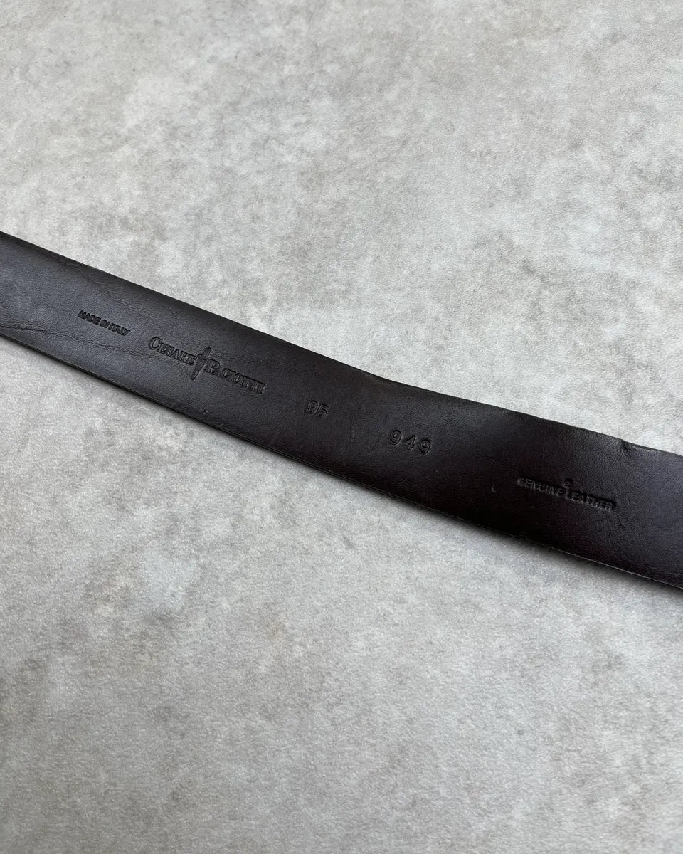 Cesare Paciotti Brown Suede Sword Buckle Belt ohuNlkF 7