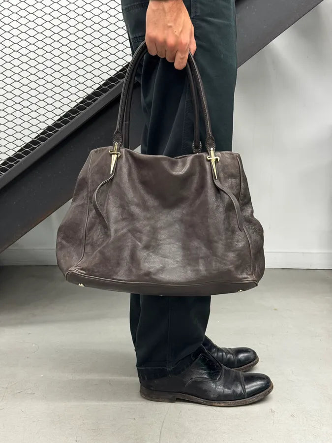 Cesare Paciotti Brown Sword Charm Dagger Shoulder Bag RSIyliE 2