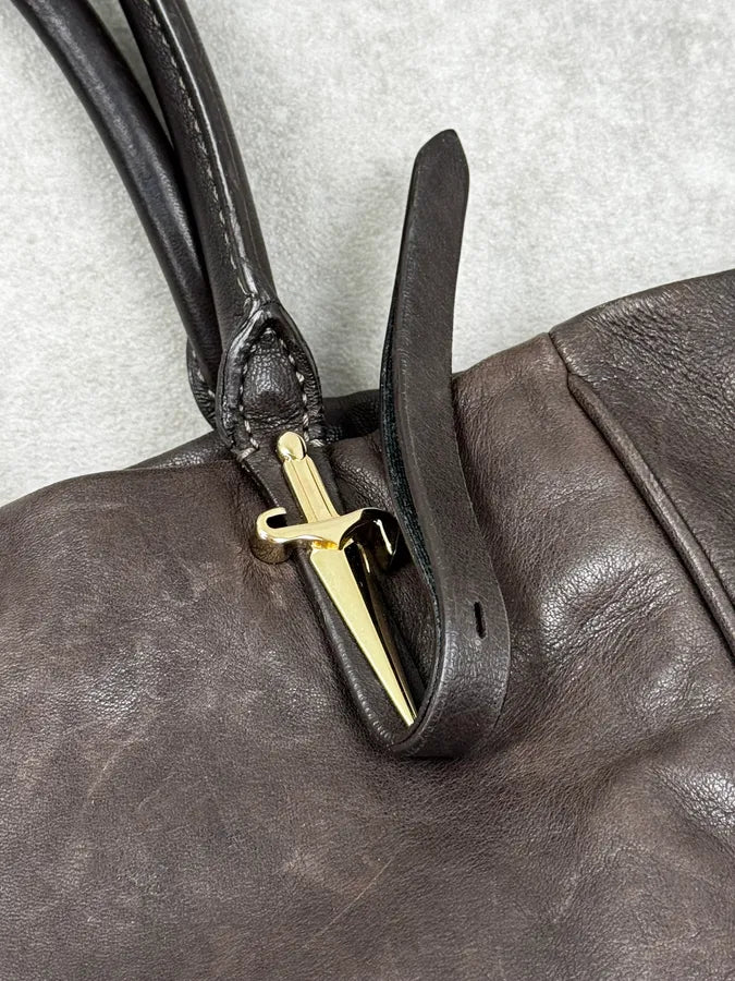 Cesare Paciotti Brown Sword Charm Dagger Shoulder Bag RSIyliE 6