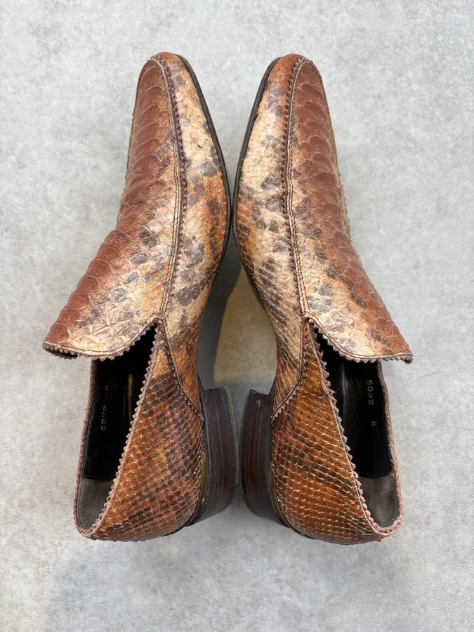 Cesare Paciotti Cognac Python Leather Loafer Shoes aSnUWbC 3