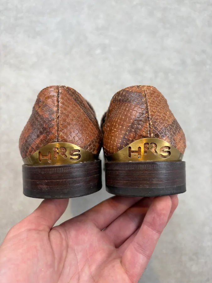 Cesare Paciotti Cognac Python Leather Loafer Shoes aSnUWbC 5