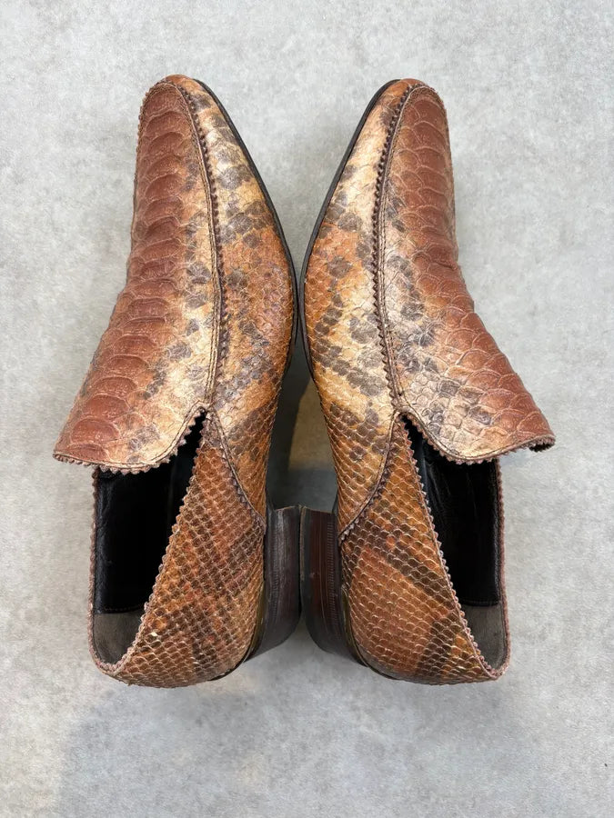 Cesare Paciotti Cognac Python Leather Loafer Shoes aSnUWbC 4
