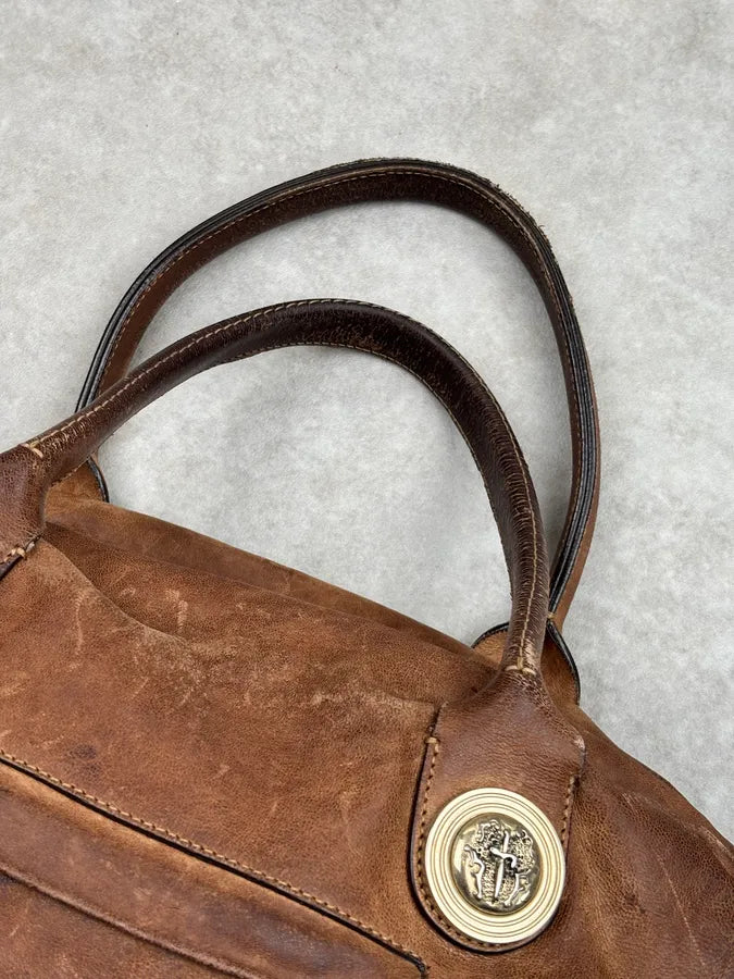 Cesare Paciotti Cognac Suede Tassel Hobo Bag UyLeTbz 7