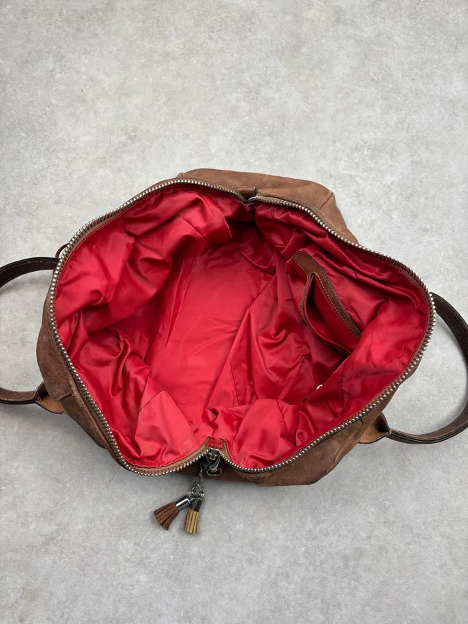 Cesare Paciotti Cognac Suede Tassel Hobo Bag UyLeTbz 14