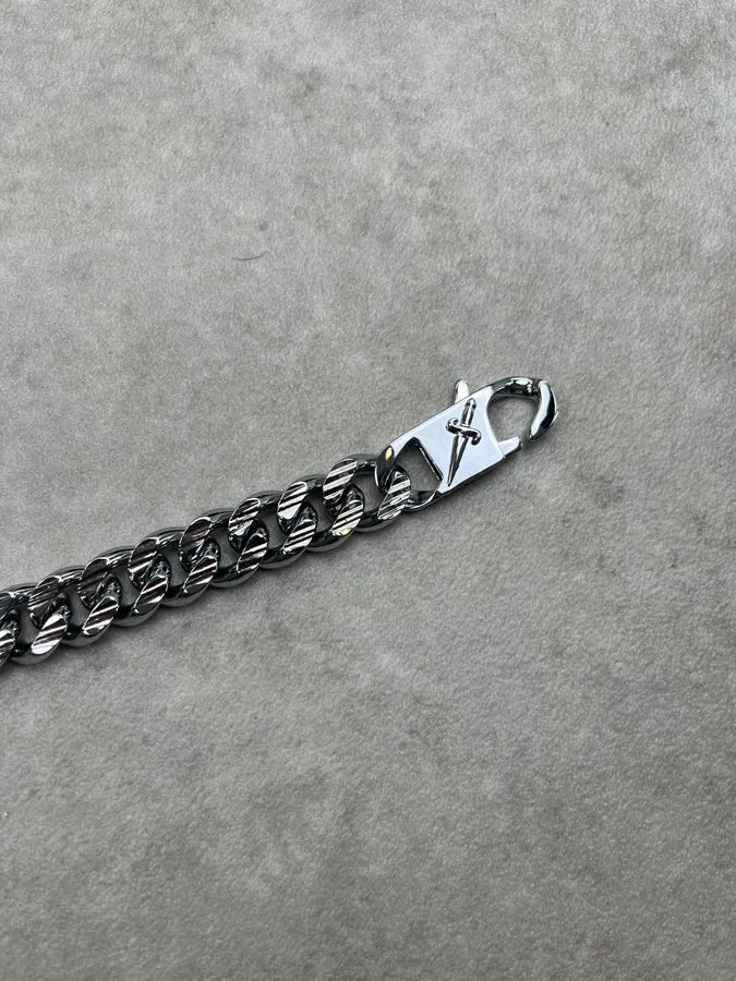 Cesare Paciotti Cuban Link Silver Bracelet NEowIcs 6