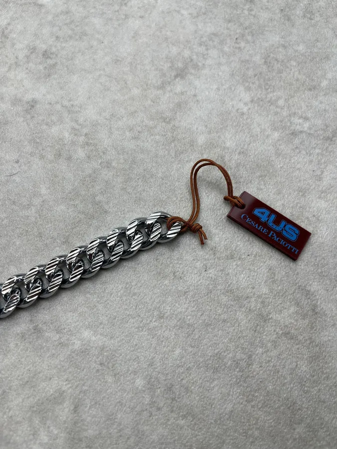 Cesare Paciotti Cuban Link Silver Bracelet NEowIcs 7