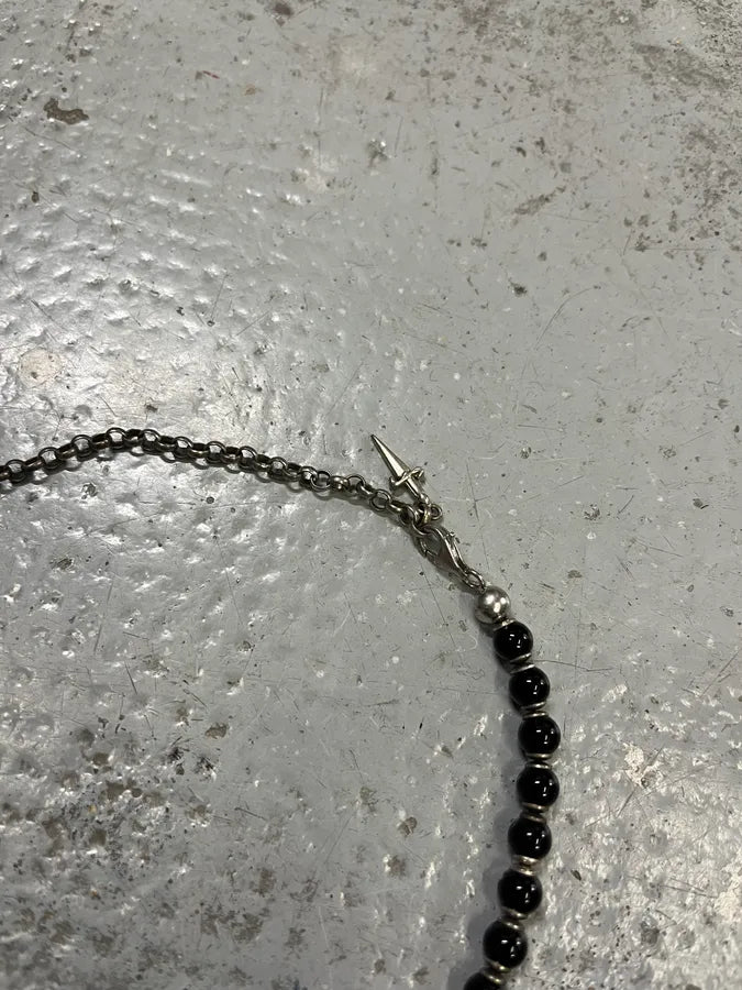 Cesare Paciotti Dagger Black Beaded Necklace ezGgrFK 3