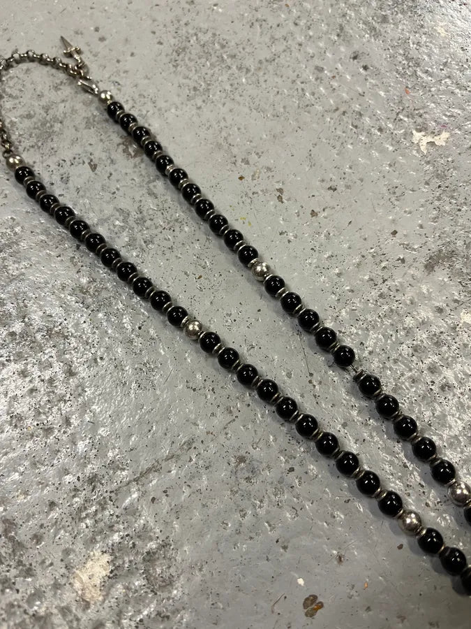 Cesare Paciotti Dagger Black Beaded Necklace ezGgrFK 4