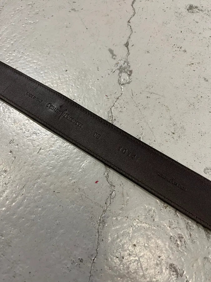 Cesare Paciotti Dagger Bronze Buckle Black Leather Belt vULeSWt 7