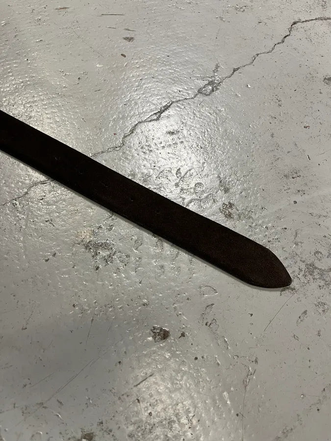Cesare Paciotti Dagger Buckle Dark Brown Suede Leather Belt omzrrrN 5