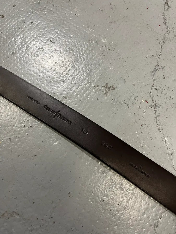 Cesare Paciotti Dagger Buckle Dark Brown Suede Leather Belt omzrrrN 7