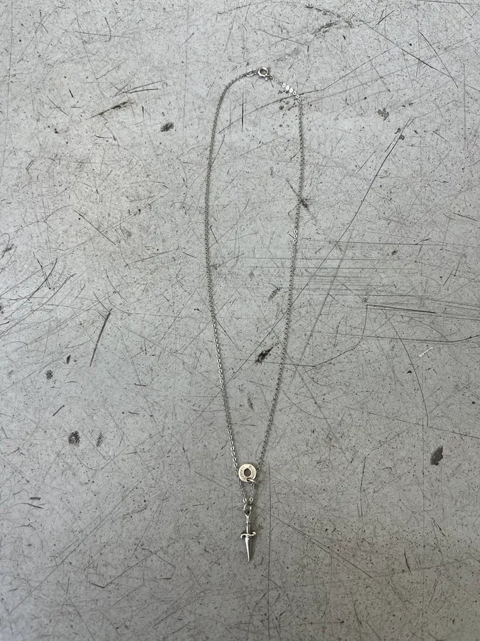 Cesare Paciotti Dagger Pendant Silver Sterling Necklace DQcEHkH 0