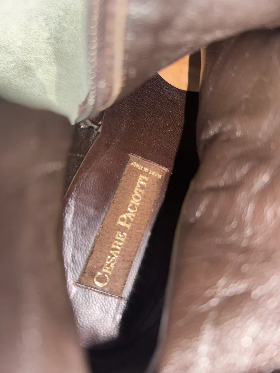 Cesare Paciotti Dark Brown Leather Side Zip Ankle Boots MpnWaOn 9