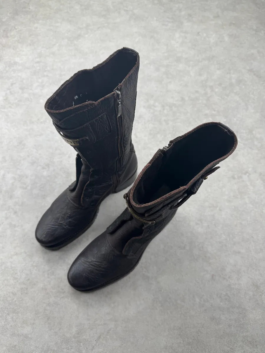 Cesare Paciotti Dark Brown Leather Side Zip Ankle Boots MpnWaOn 4