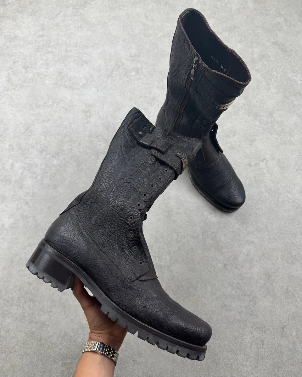 Cesare Paciotti Dark Brown Leather Side Zip Ankle Boots MpnWaOn 0