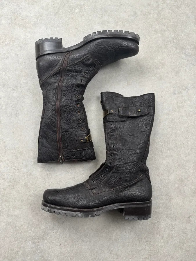 Cesare Paciotti Dark Brown Leather Side Zip Ankle Boots MpnWaOn 1