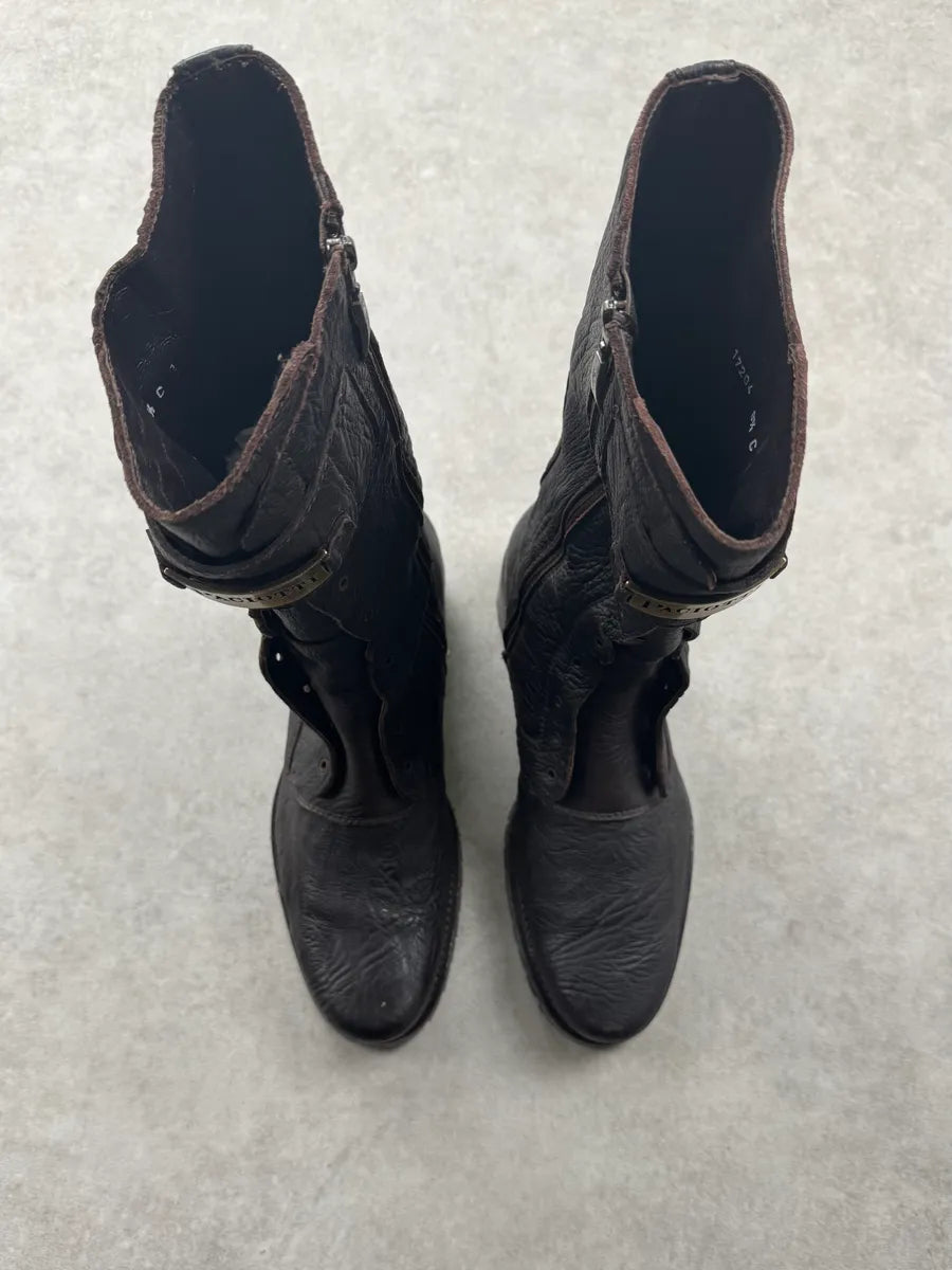 Cesare Paciotti Dark Brown Leather Side Zip Ankle Boots MpnWaOn 2