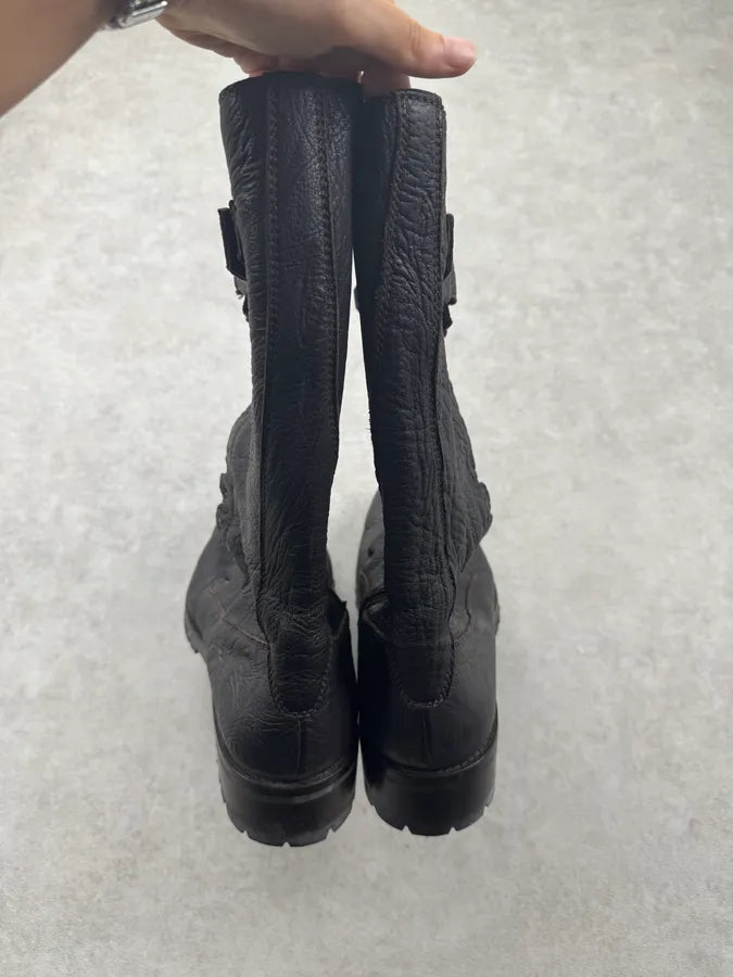 Cesare Paciotti Dark Brown Leather Side Zip Ankle Boots MpnWaOn 6