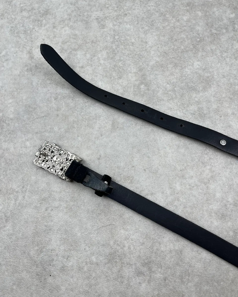 Cesare Paciotti Gem Buckle Dagger Black Leather Belt FPZyzoI 7