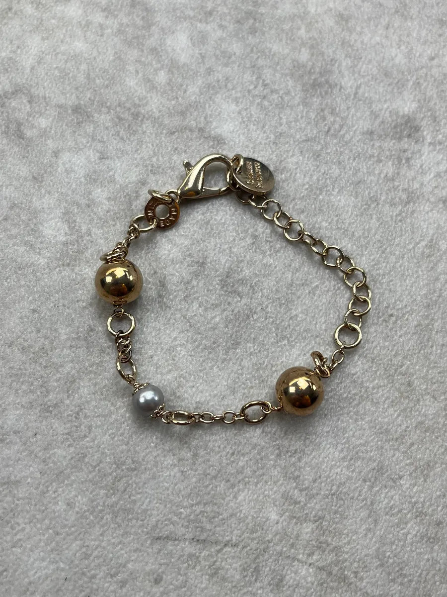 Cesare Paciotti Gold & Silver Beaded Bracelet HUIMMJS 0